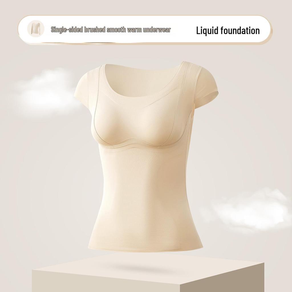 Women's Fleece-Lined Temperature-Control Set: Shaping Autumn Base Layer, No-Bra Needed.