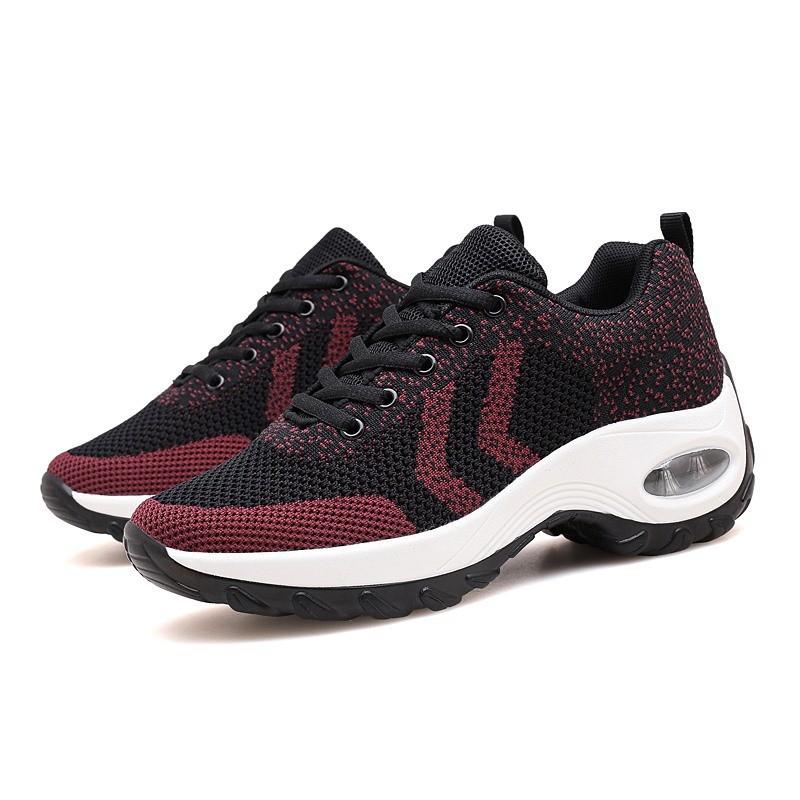 Outdoor travel large size fly-woven sports shoes air cushion 35