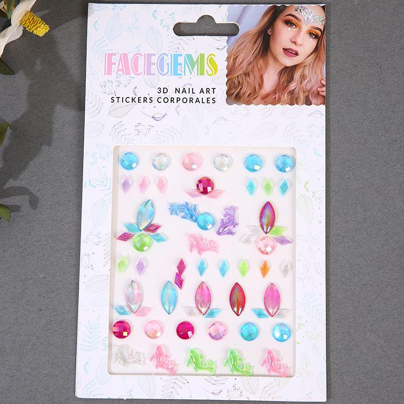 Stage makeup facial diamond stickers water drops teardrop facial diamond stickers girl stage diamond stickers
