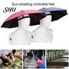 Summer Umbrella Hat 69CM UV Protection Hands-Free Sun Blocking with Golf Elastic Headband Waterproof Kids Adults Outdoor Fishing Folding