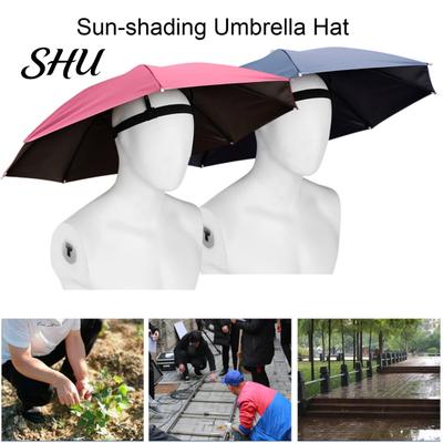 Sommer-Regenhut 69CM UV-Schutz Freihändig Sonnenschutz mit Golf-Elastik-Kopfband Wasserdicht Kinder Erwachsene Outdoor Angeln Faltbar