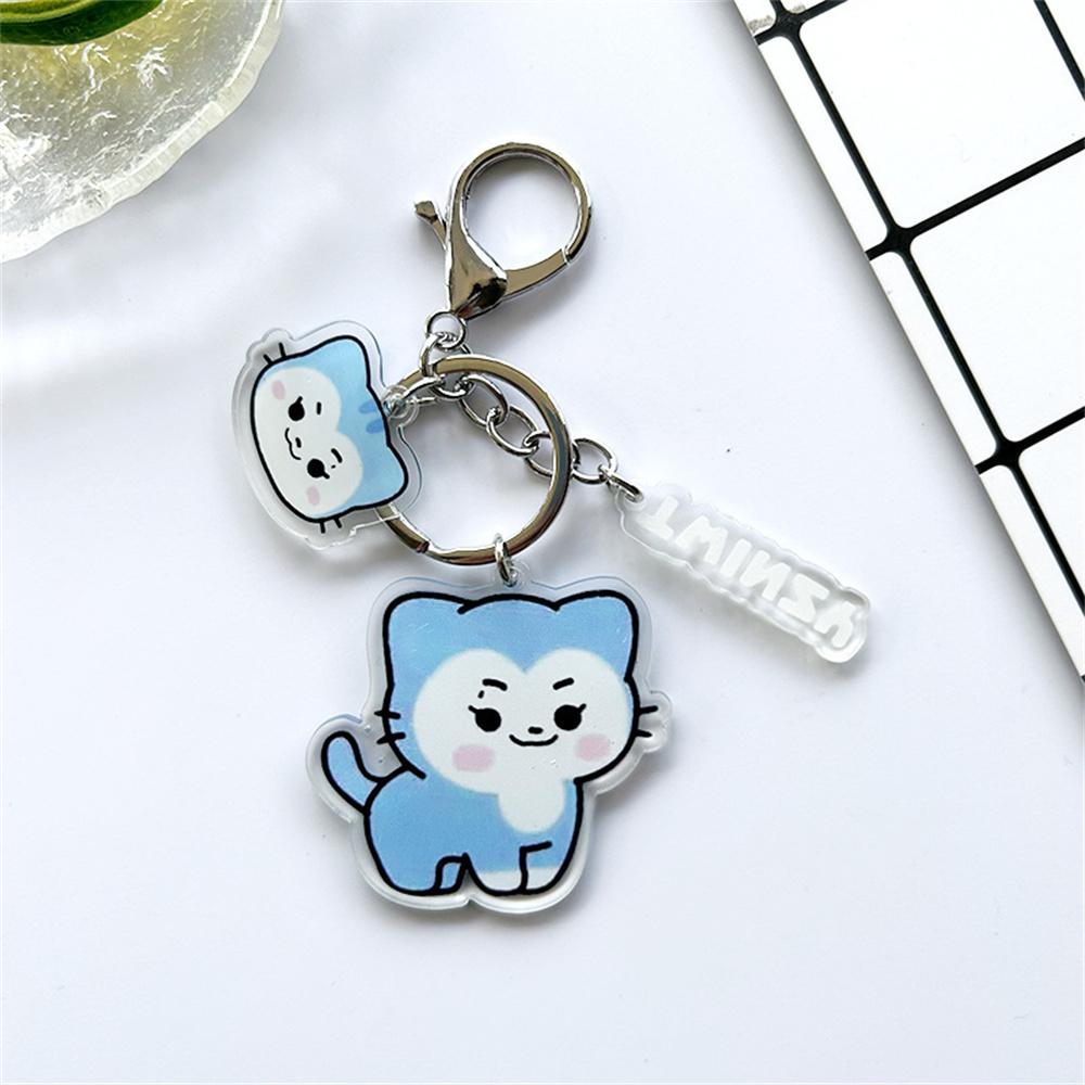 3PCS KPOP ITZY Acrylic Double-sided Keychain Twinzy Cartoon Keyring Yeji Lia Ryujin BORN TO BE World Concert Fans Collection