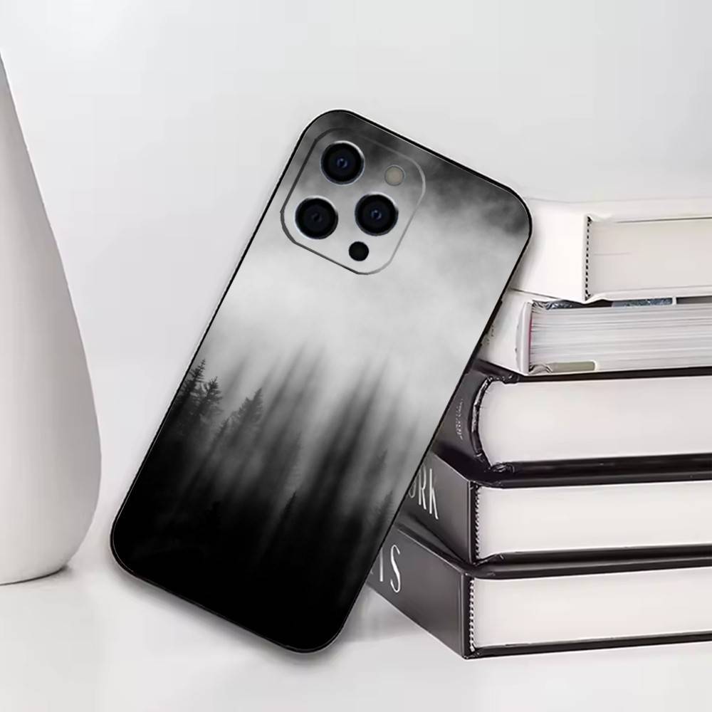 Mountain Forest  Phone Case For iPhone17,16,15,14,13,12,11 Plus,Pro Soft Silicone Black Cover