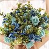 Rose Wedding Artificial Flower Bridal Bouquet Diy Wedding Home Table Center Decoration Simulation Plant Shoot Prop Fake Flower