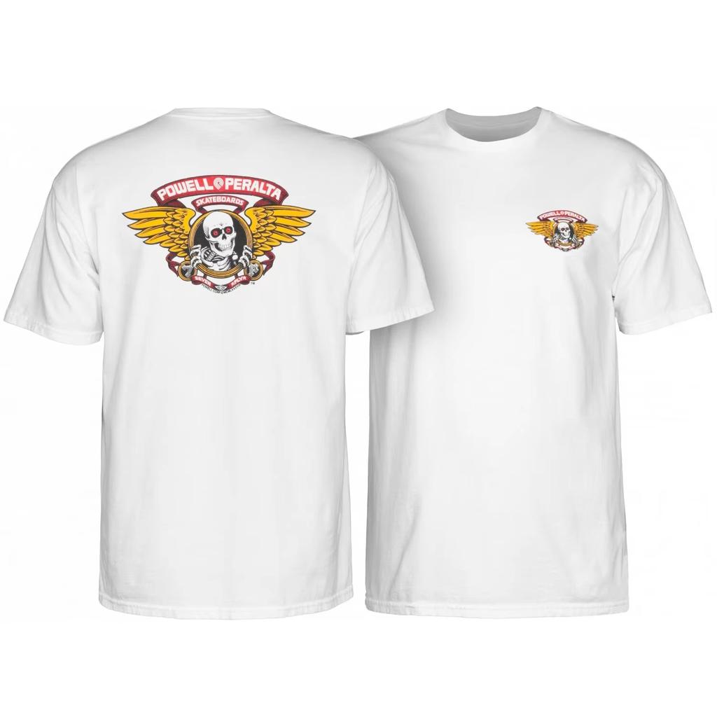 Classic White Winged Ripper Skate Cotton Graphic Unisex Summer Streetwear Short Sleeve Tee