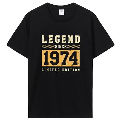Old Vintage 1974 dekoracje urodzinowe unisex koszulka damska żona mąż B-Day prezenty przysłowia cytat graficzny T-shirt odzież