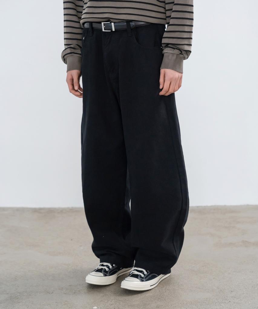 INDUST Barrel Fit Curved Wide Pants_Brown