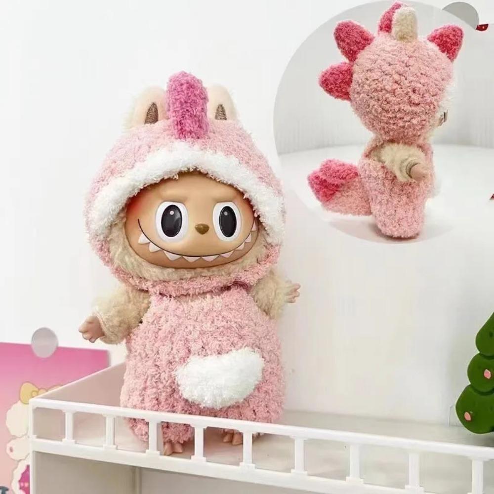 17cm Roztomilé Mini Plyšové Oblečení pro Panenky Oblečení Doplňky Pro Korea Kpop Exo Labubu II Idol Panenky Sedící Párty Oblečení DIY Dárek