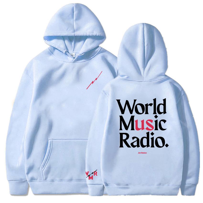 World M-US-ic Radio Hoodies Jon Batiste Drink Water Sweatshirt Long Sleeve Fashion Hooded Pullovers Print Clothing