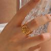 Bohemia Crossed Line Ring Neutral Zircon Gold Plated Stainless Steel Geometric Circular Rings Valentine Day Gift