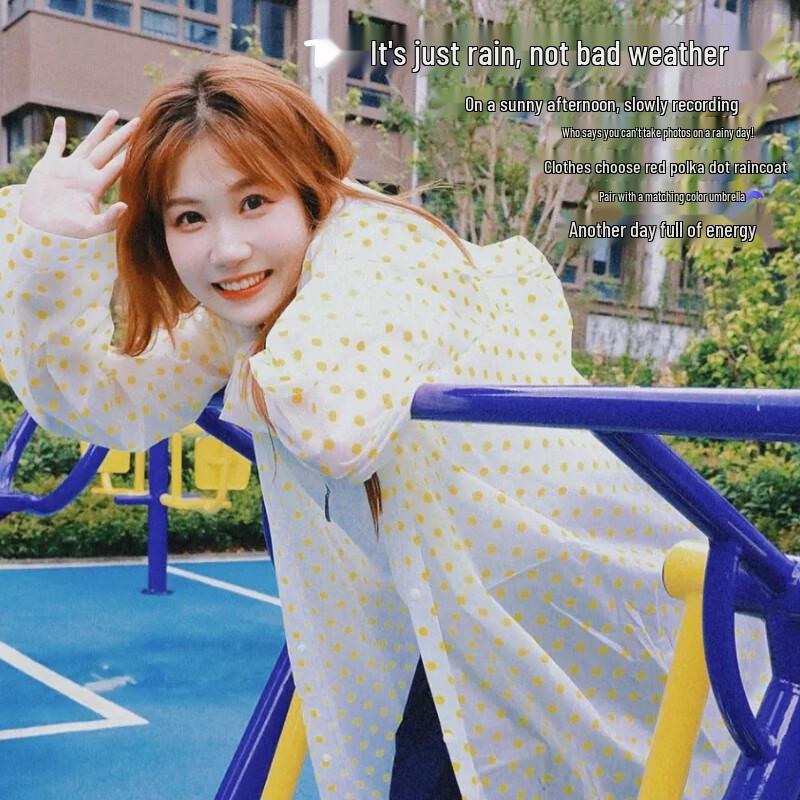 Унисекс дождевой пончо в горошек