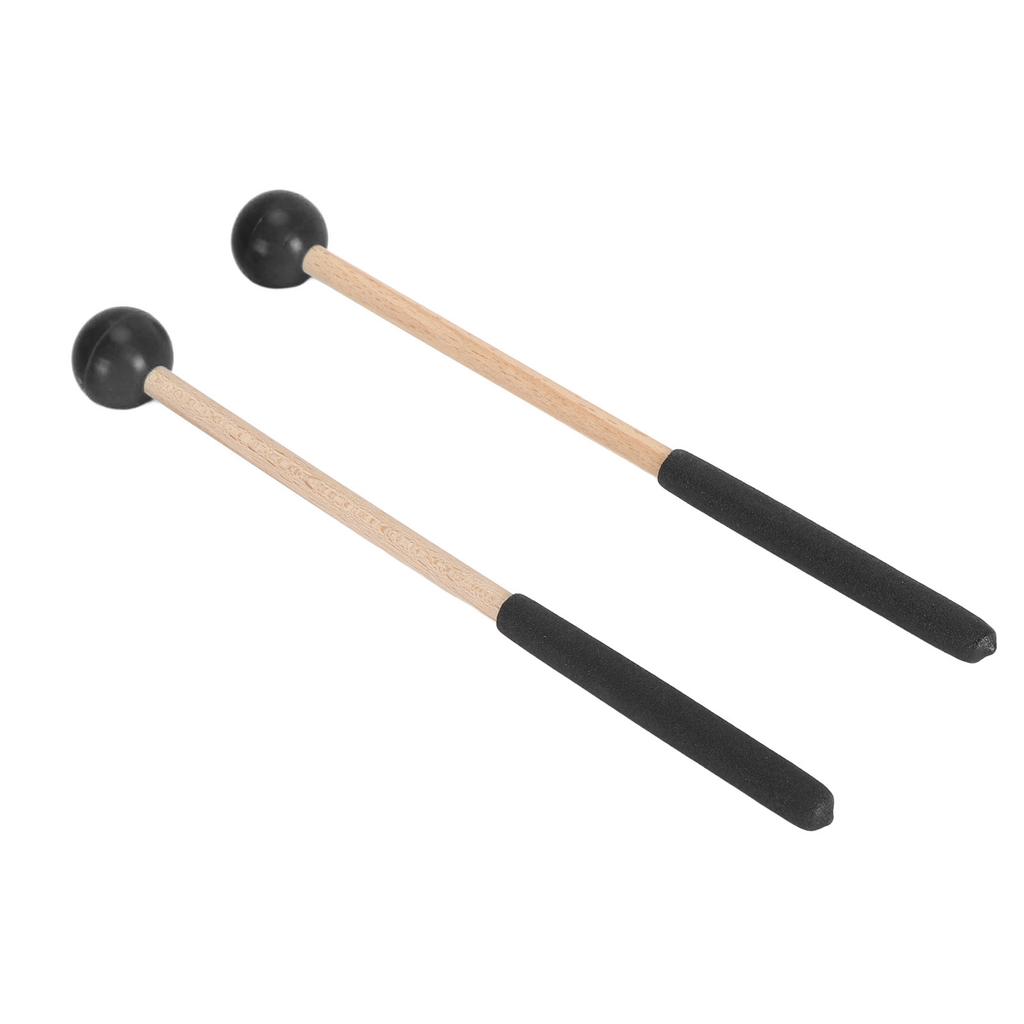 1 Pair Percussion Mallet Rubber and Maple Multifunctional Tongue Drum Mallet for Concert