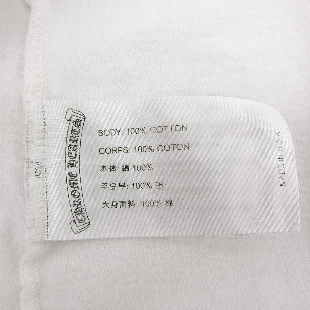 CHROME HEARTS Herren Weiß Langarm T-Shirt mit NECK LOGO und LS TASCHE, Größe XL Oberteile XL weißGebraucht