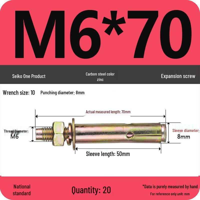 Nationaler Standard Verzinkter Spreizdübel M6-M12 mm