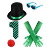 Accessori Costumi Cosplay Con Cappello di Feltro Guanti Lunghi Occhiali Papillon Spilla per Eventi di Role Playing Feste di Halloween