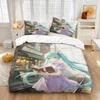 Hot Anime beautiful girl Hatsune Miku Balinese Duvet Cover Set Bedding with 1-2 Pillowcases Room Teens Bedroom Decor Fans Gift