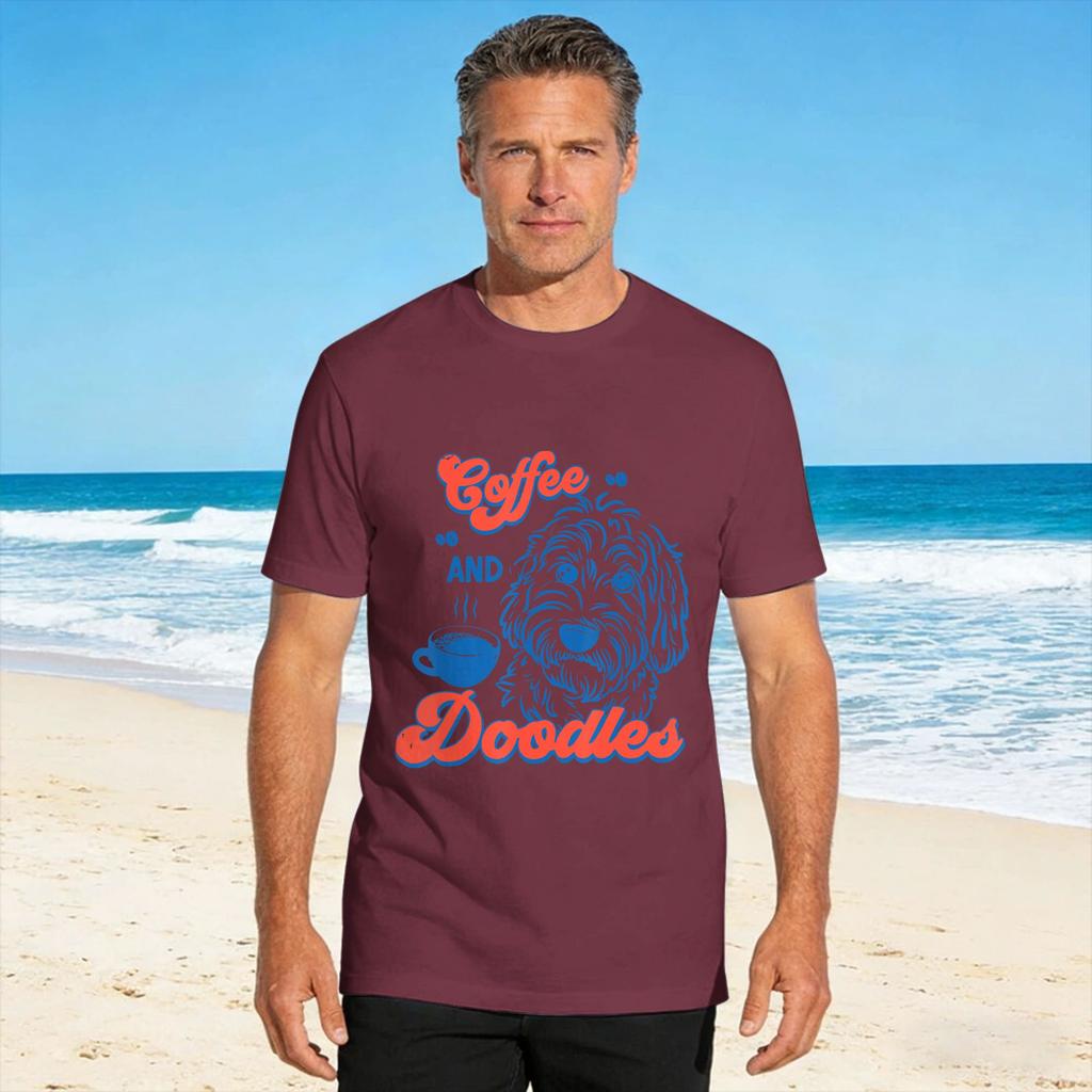 Coffee And Doodles Funny Doodle Coffee Club Tshirt Hipster Tshirts Shortsleeved Y2k Casual Tops Summer Pure Cotton Tees