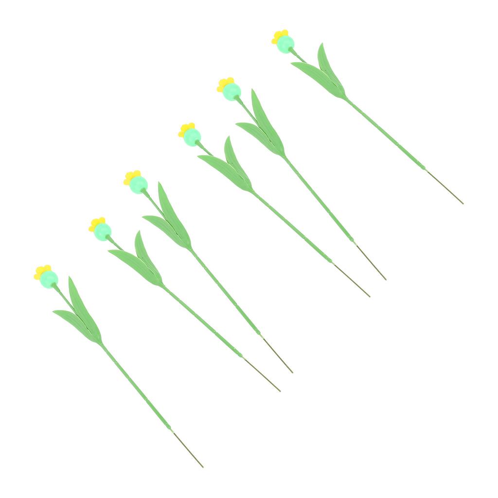 6PCS Bee Watering Station Iron PP Soft Rubber Flower Hummingbird Feeder Standing Bee Cups for