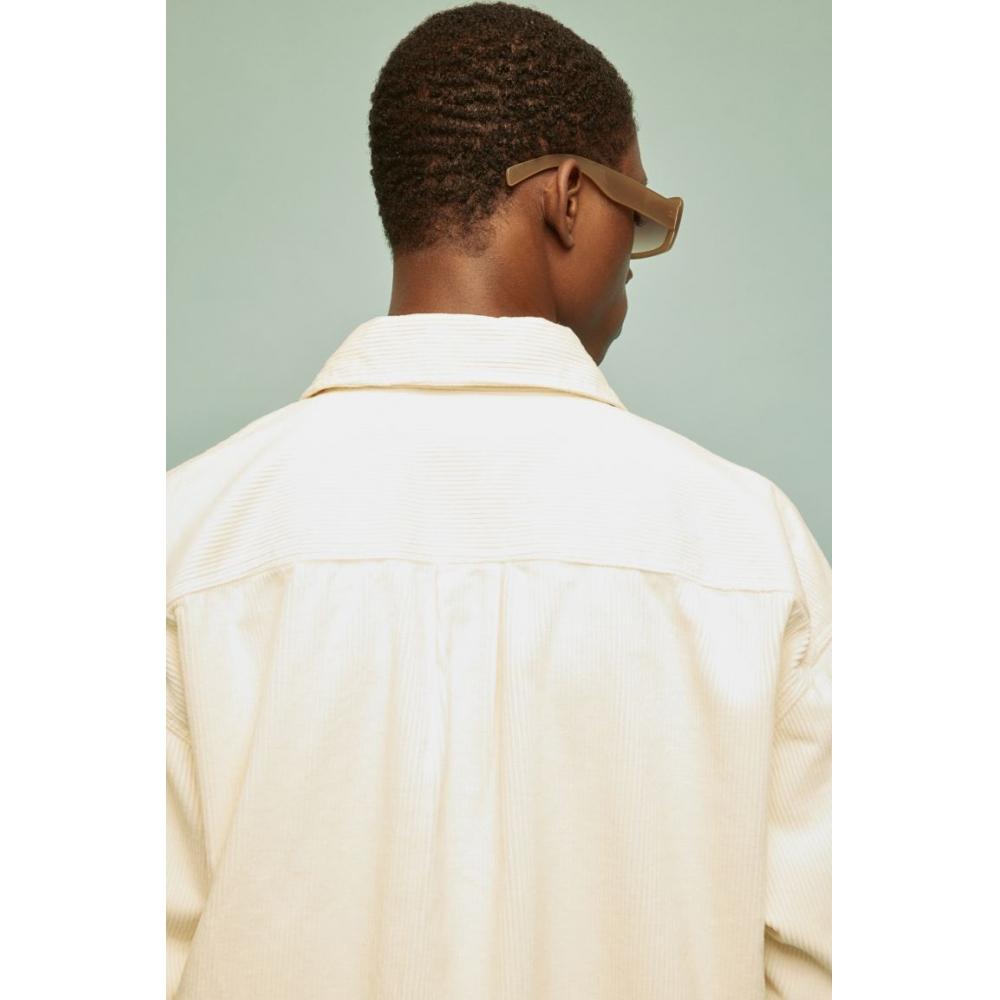 H M Corduroy sHirt Loose Fit wHite