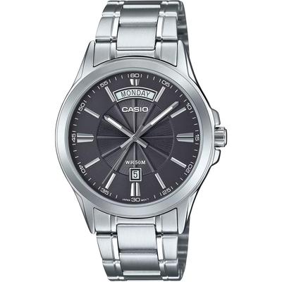 CASIO Analog Quartz Mens Wristwatch MTP-1381D-8AV Metal Band Silver Dark Gray Overseas Model