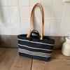 Canvas Bag For Women Large Capacity Summer Casual Style With Top Stitching For Daily Use
