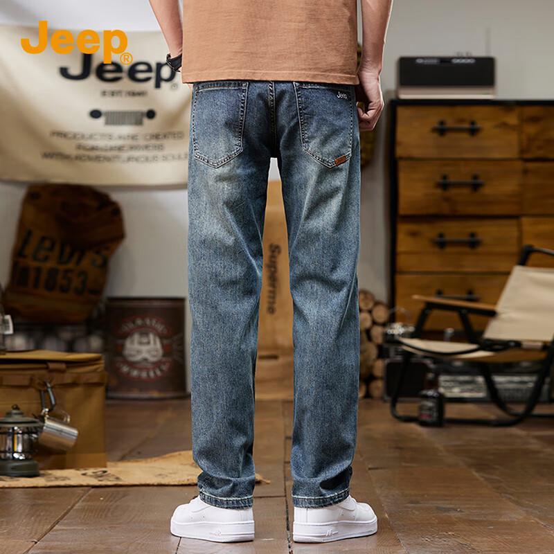 JEEP Men's Vintage Loose Straight-Leg Jeans