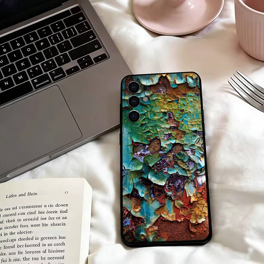 Retro Rust Design-n   Phone Case Black Silicone Soft For Samsung S25,S24,S21,S22,S23,S30,Ultra,S20,Plus,Fe,Lite