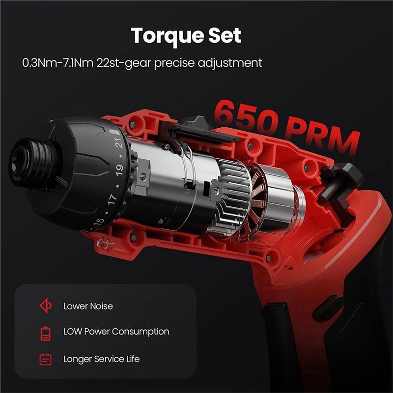 CYCLI-Electric Screwdriver-3.6V Cordless 7.1N. M Rechargeable Screwdriver Featuring 38PCS Bits, Power Screwdriver With Pivoting