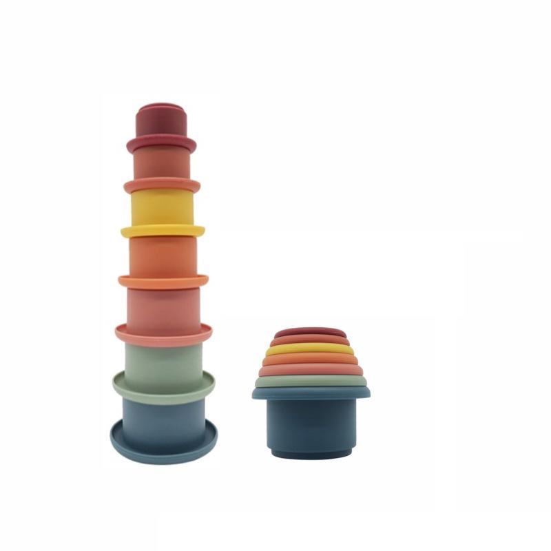 Educational Silicone Stacking Cups for Children - Interactive Baby & Kids Science Toy