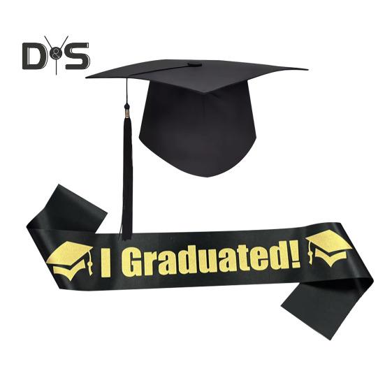 

Выпускной колпак и палантин комплект класс 2025 унисекс взрослый выпускной колпак с поясом костюм для вечеринок церемоний праздников Sets