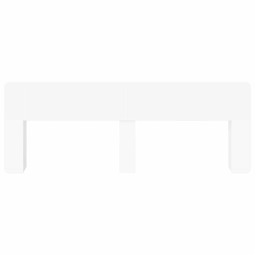 Headboard Cabinet with Storage White Wood Based Material