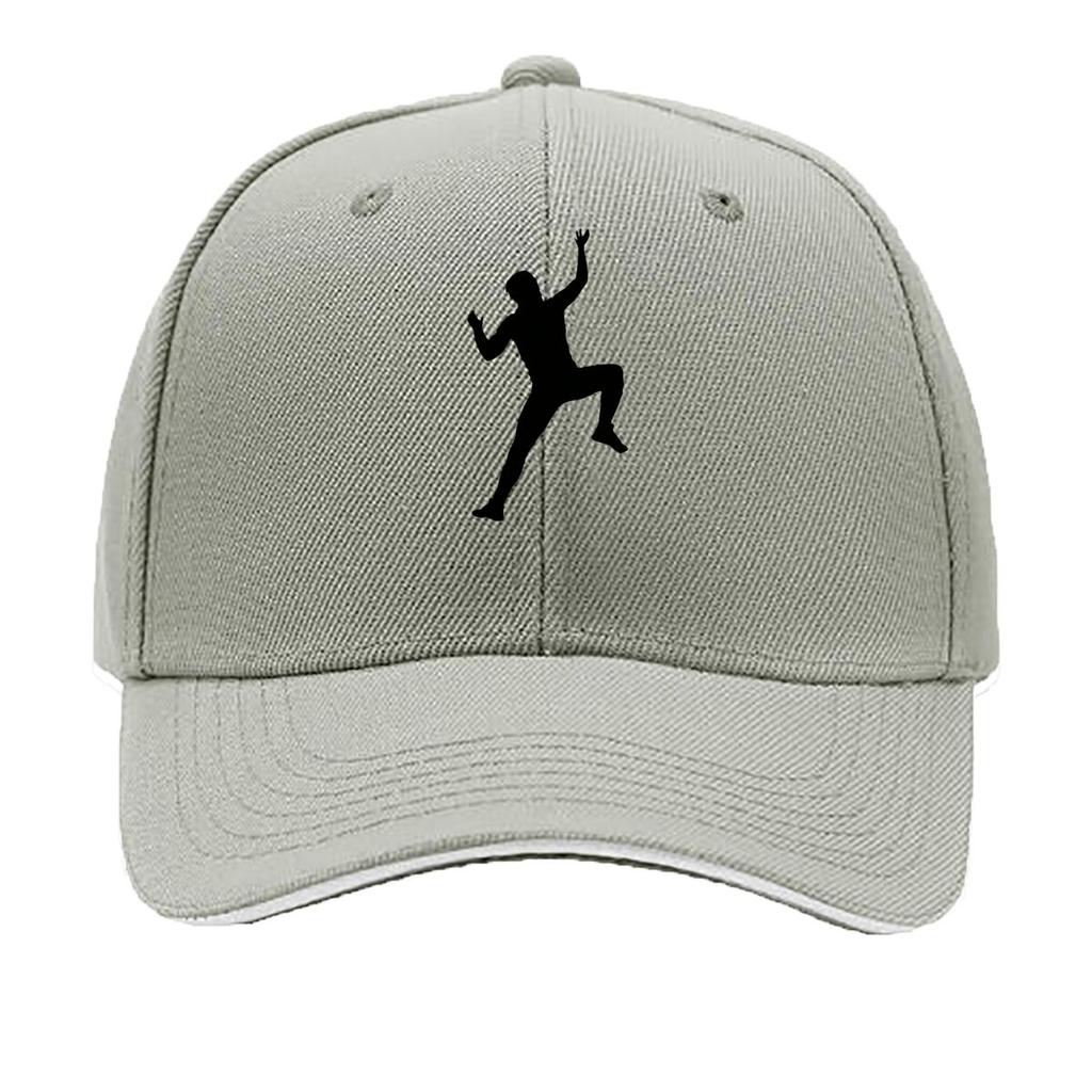 Rock Climbing Climber Silhouette Action Pose Graphic Sandwich Baseball Cap Sun Cap Outdoor Workouts Hat
