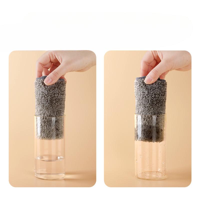Thick Bamboo Charcoal Fiber Dishwashing Cloth Kitchen Dishwashing