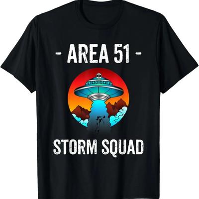 Area 51 T Shirt Storm They Can't Stop Us All Alien Awareness T-Shirt