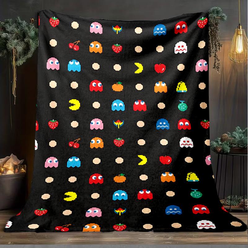 1PC Game PAC Blanket Flannel Throw for Sofa, Indoor, Camping, Living Room, Office, Chair, And Bed Soft Birthday Christmas Gift