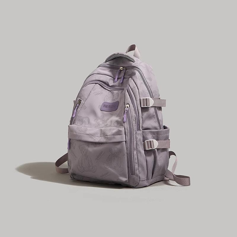 Backpack Korean version solid color female college student class schoolbag simple large capacity travel bag computer bag