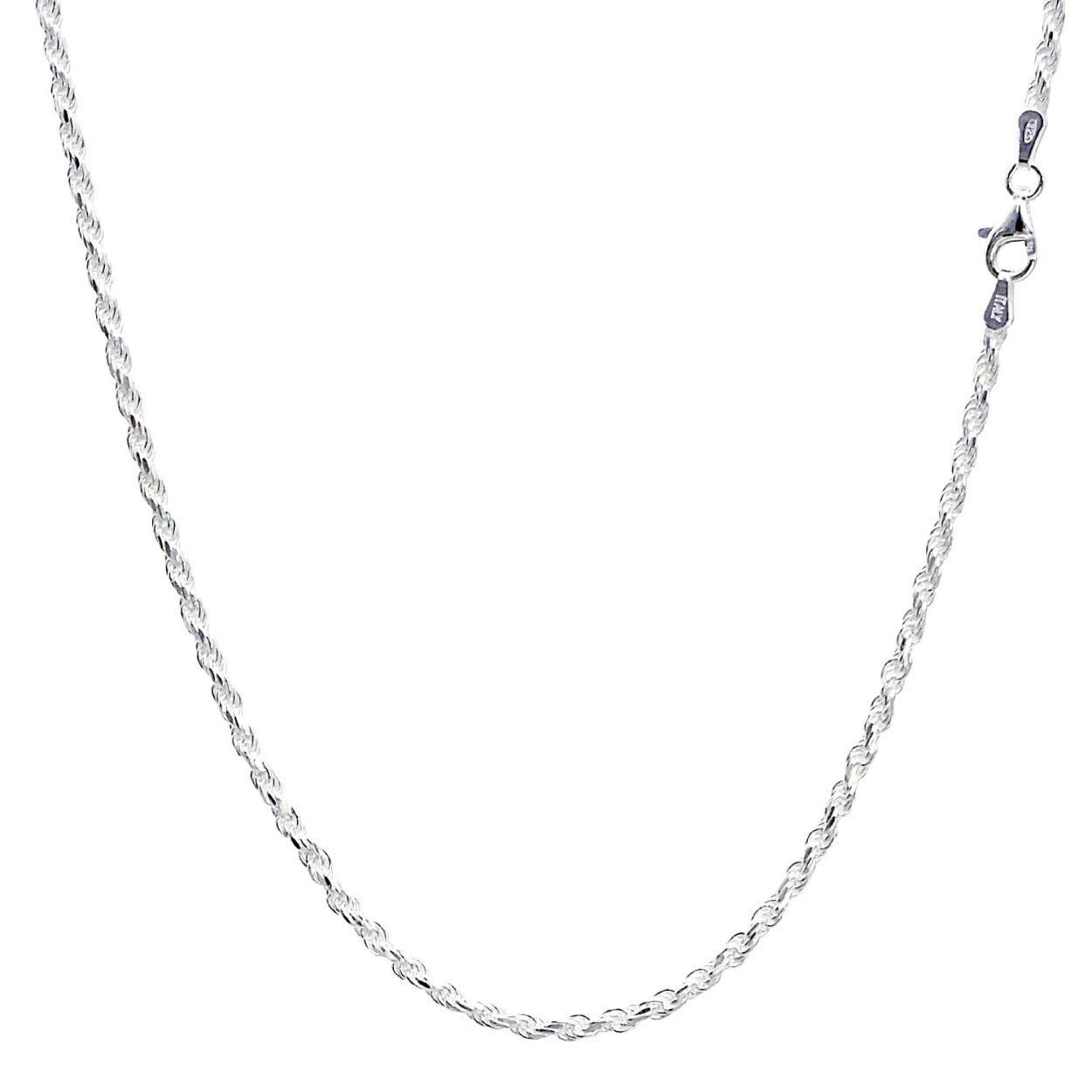 Sterling Silver 925 Cut French Rope [Sears] Chain, 2.4mm width, 45cm, sfr50-45