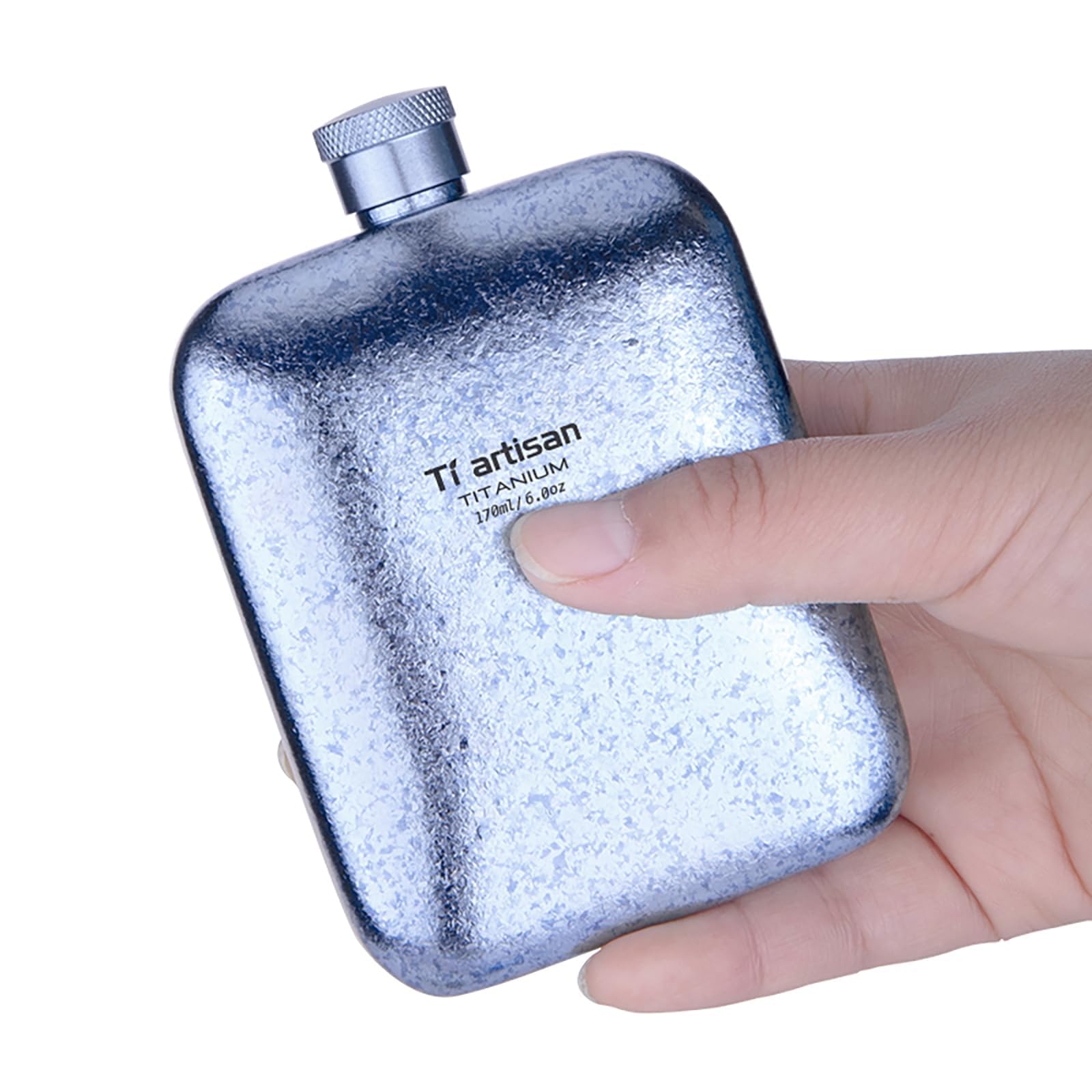 

Ti Artisan Titanium Wine Flask, Ultra-Lightweight Titanium Flask for Outdoor Camping, Hiking, and Mountaineering (6 fl oz, Blue)