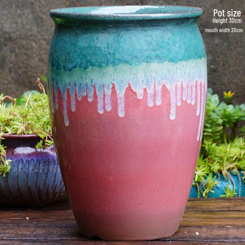 Coarse Ceramic Succulent Pot with Orchid Design – Old Tree Jade Pendant Style