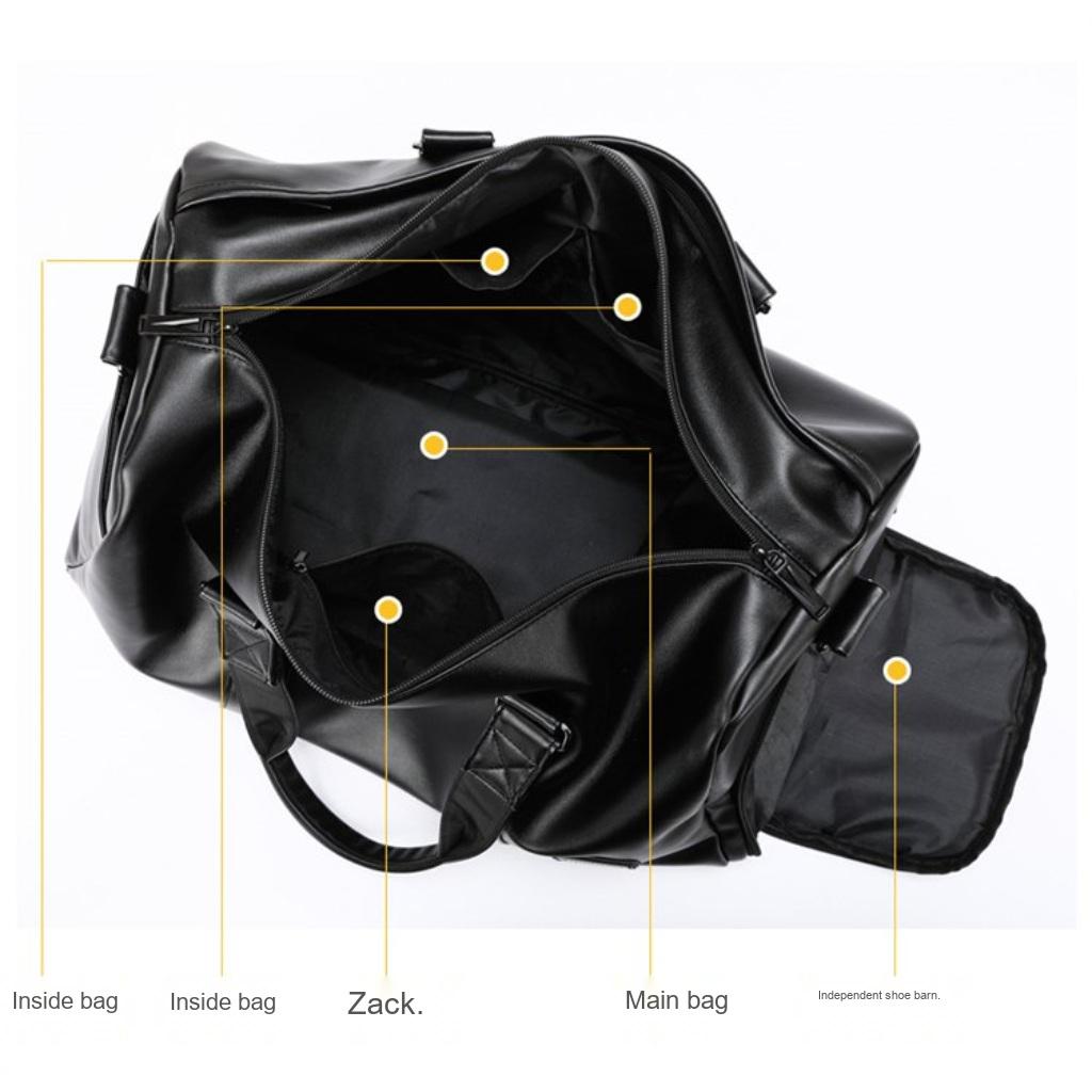 Travel Bag Unisex PU Large Capacity Adjustable Strap Travel Gym