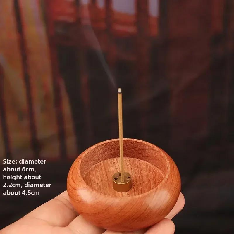 Solid Wood Incense Burner Incense Stick Holder Mini Circular Incense Stove Indoor Incense Tray Multi Hole Home Ornament Decor