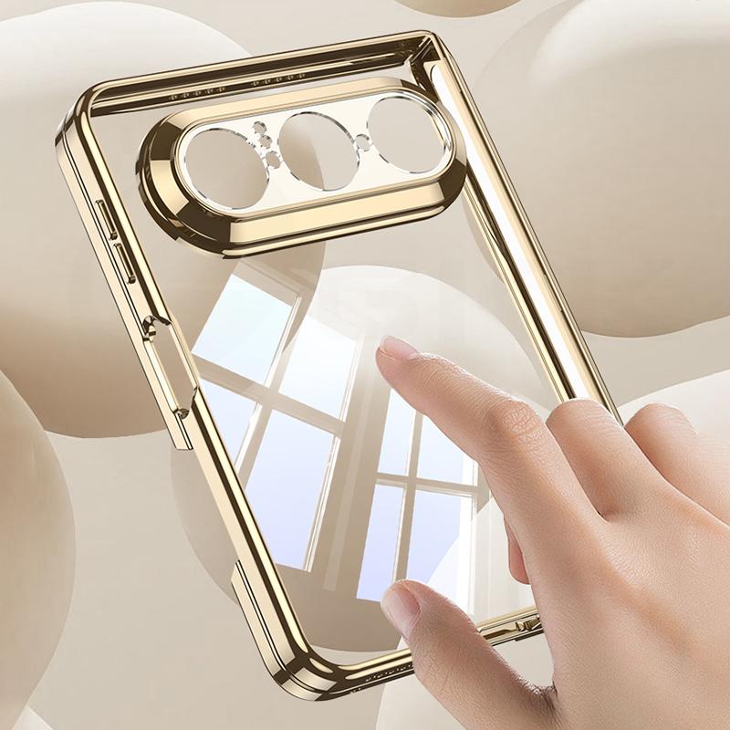 For Huawei Pura X Max Case Luxury Plating Clear Soft Magnetic Phone Hinge Protective Plastic Cover For Huawei Pura X Max Case