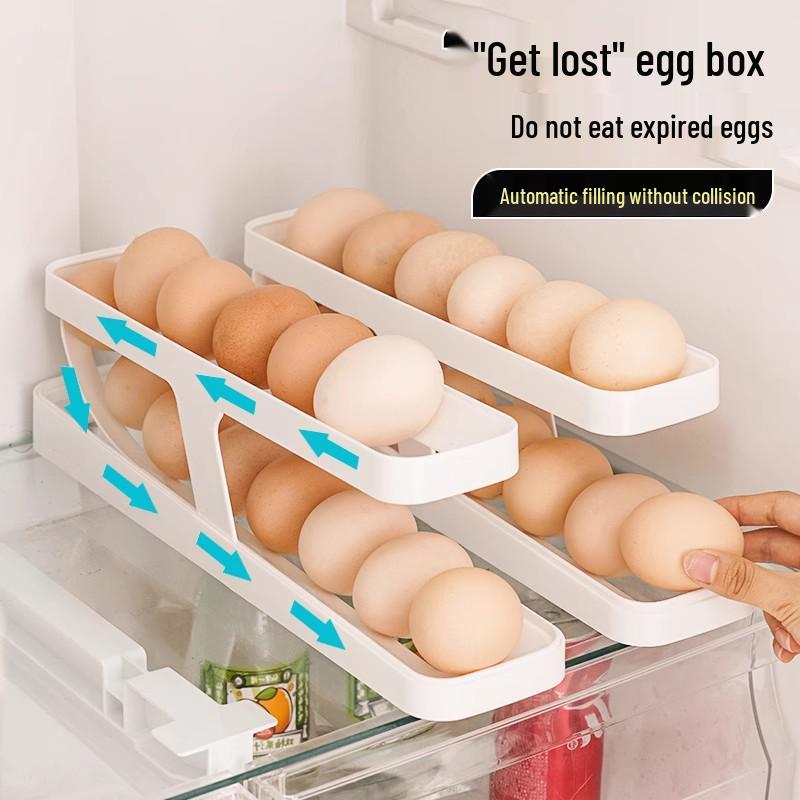 

Sherry Automatic Rolling Egg Storage Tray for Refrigerator белый/кремовый