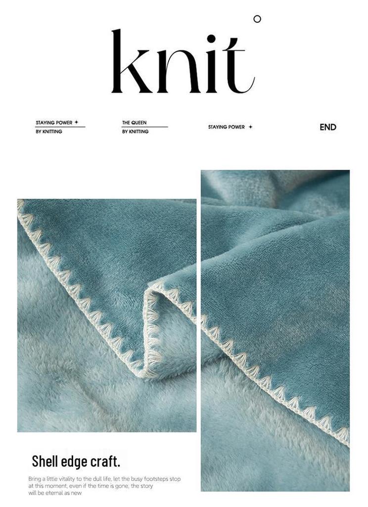 Thick Milk Fleece Flannel Shawl - Spring/Fall Air-Conditioning or Nap Blanket