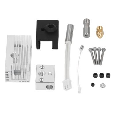 Extruder Heater Block Kit Aluminum Heater Block Brass Nozzle Bimetal Heatbreak Kit with Heatsink for ENDER 3 S1