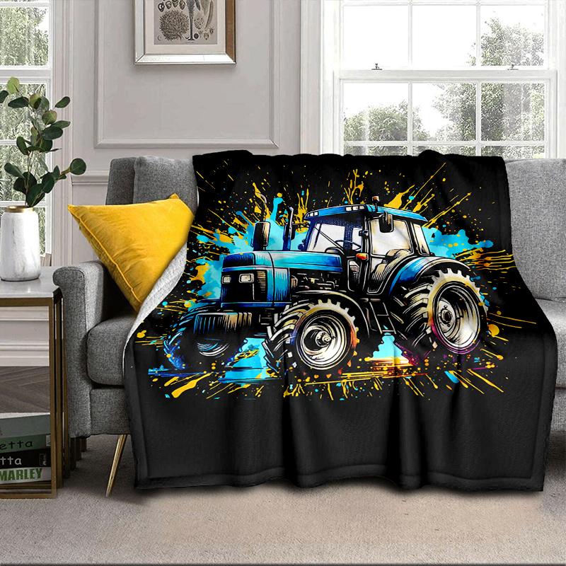 Electric Monster Truck Art Blanket Flannel Blanket for bed, sofa, Camping, Hiking, Picnic Essentials, gift for family Fan gifts