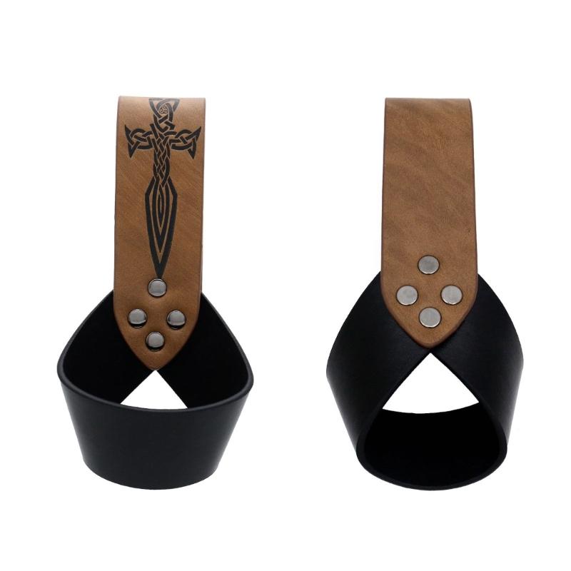 Historical Role Playing Horn Shield Medieval Style PU Leather Cover Ancient Costume Accessory Lightweight Role playing
