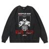 Heavyweight 360g Washed Vintage Baki Hanma Anime Graphic Hoodie-Free Cotton Sweatshirt Men