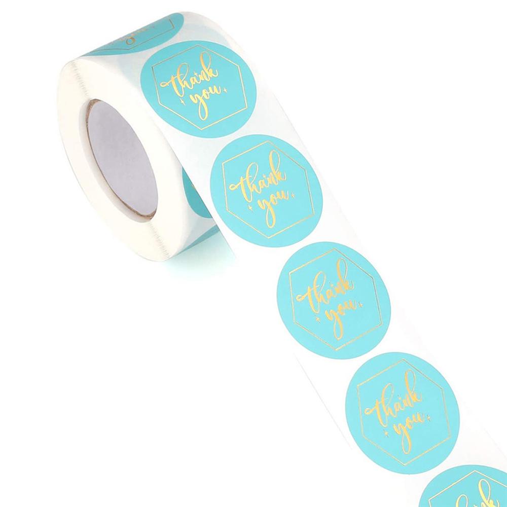 100-500pcs Thank You Stickers 1inch Gold Foil Paper Seal Labels for Handmade Wedding Gift Stationery Decoration