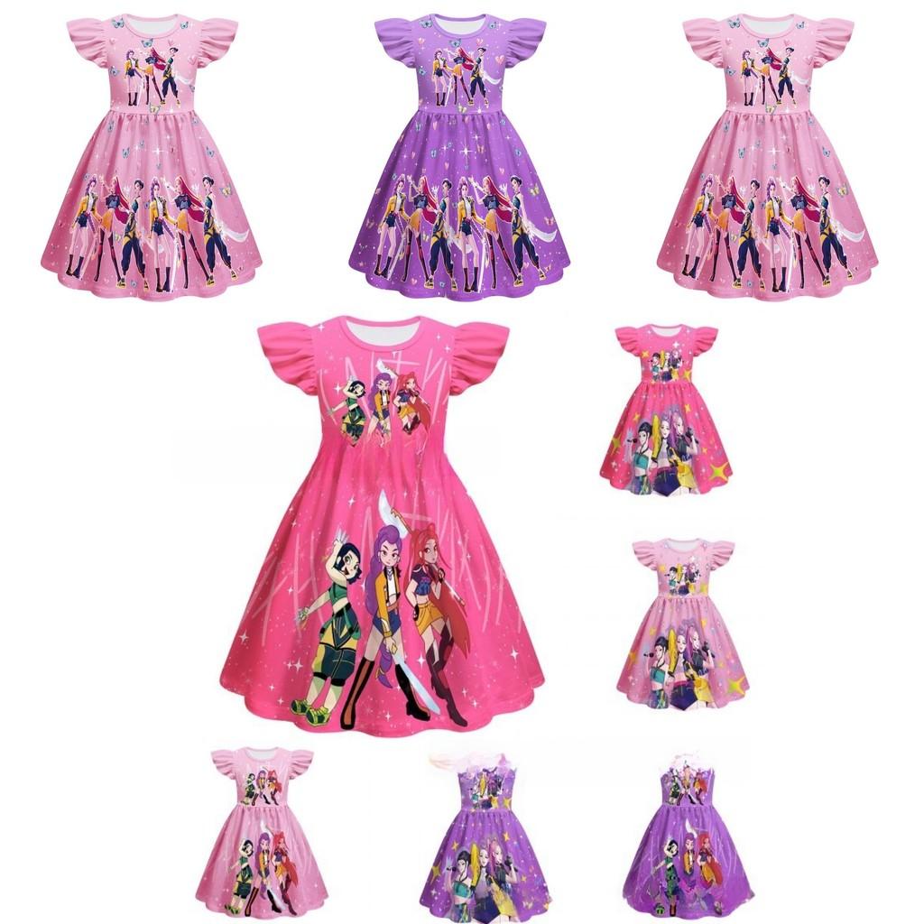 Kpop Dämonenjäger Mädchen Cosplay Prinzessinnenkleid Aus Polyesterstoff Für Alter 3 Bis 8 Jahre